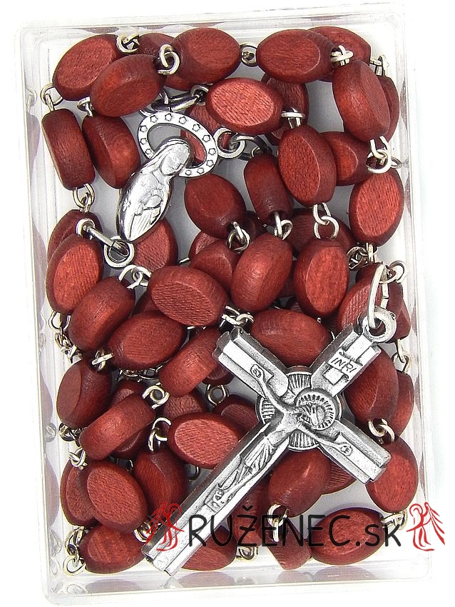 Wood Rosary - 6x9mm brown wood beads