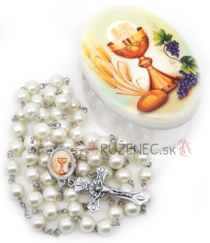 Rosary with plastic box - First Holy Communion