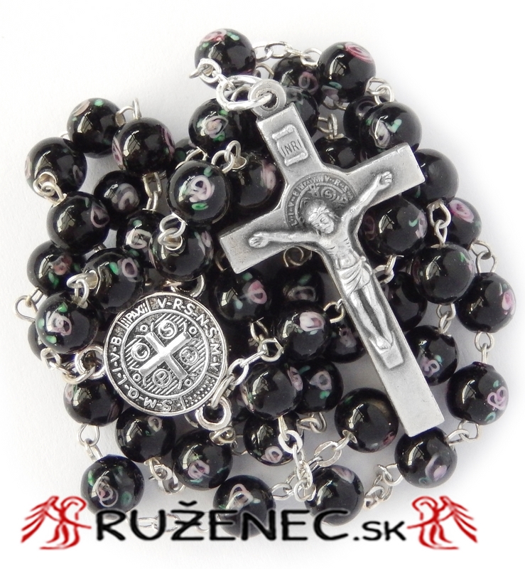 Rosary - lampwork beads 6mm - black