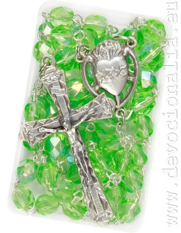 Rosary - 6mm lightgreen glittering beads