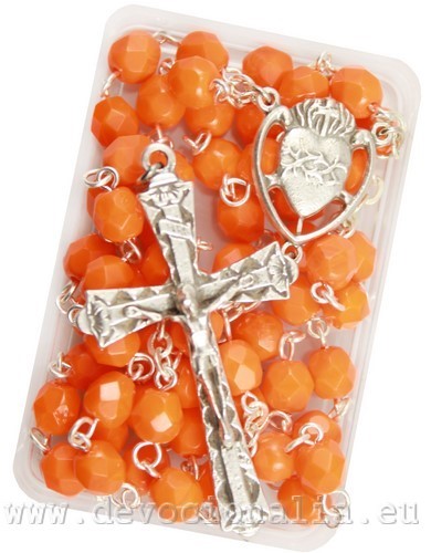 Rosary - 6mm orange glass beads