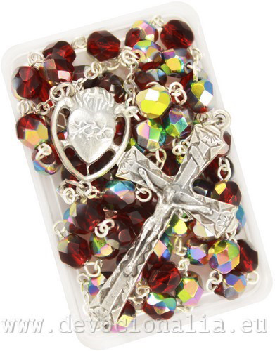 Rosary - 6mm bead dark red crystal