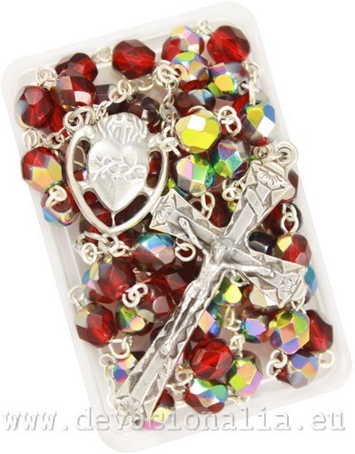Rosary - 6mm-bead wine-red crystal