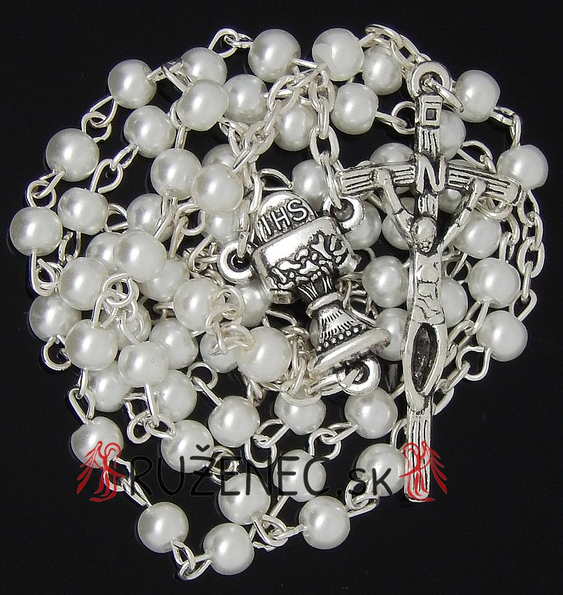 Rosary - 4mm glass beads  white