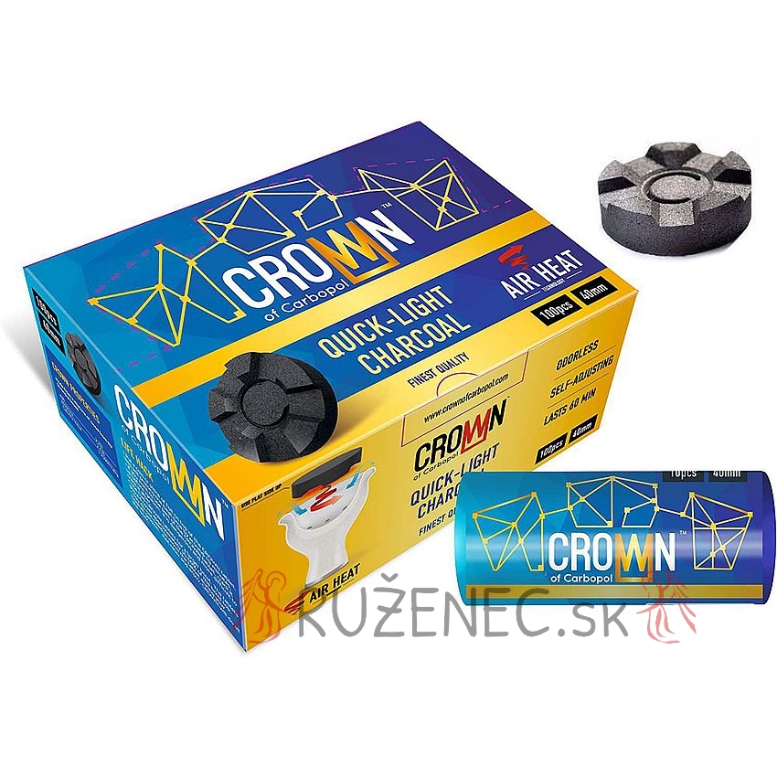 Charcoal tablet 100 pieces - 40mm - crown
