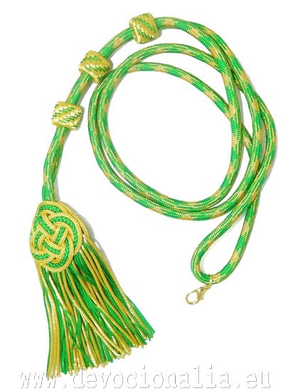 Pectoral cross cord - gold + green B
