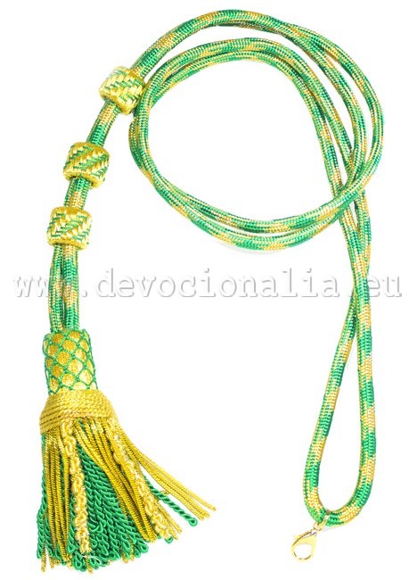 Pectoral cross cord - gold + green
