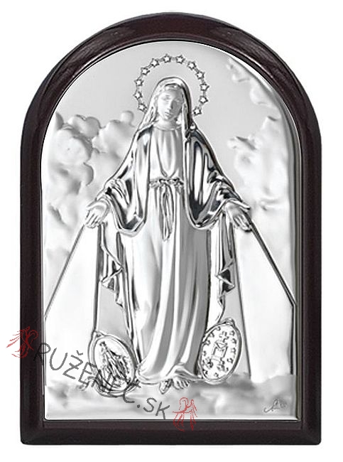 Silvering plaquette  5x7cm - Virgin Mary of Miraculous Medal