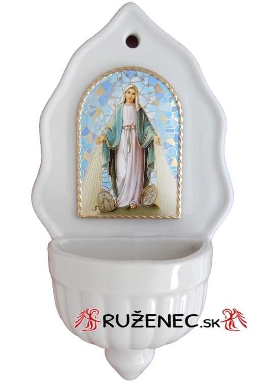 Holy water stoup - Virgin Mary of Miraculous Medal - 15cm