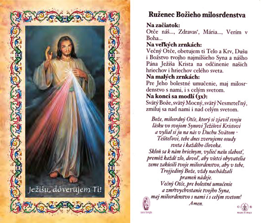 Divine Mercy - prayer cards - 6.5x10.5cm