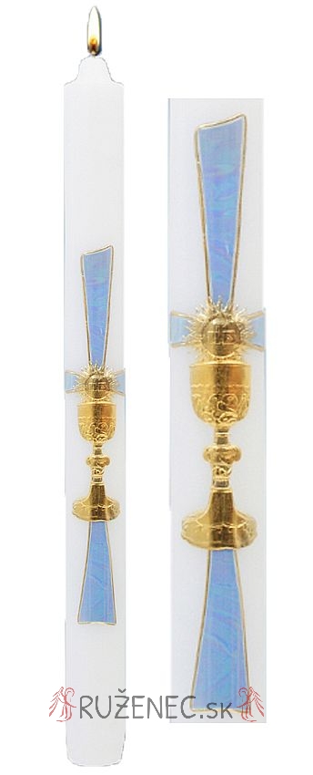 The first communion candles - extra - blue cross