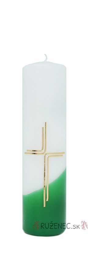 Mass candle decorated - 0.5kg - green