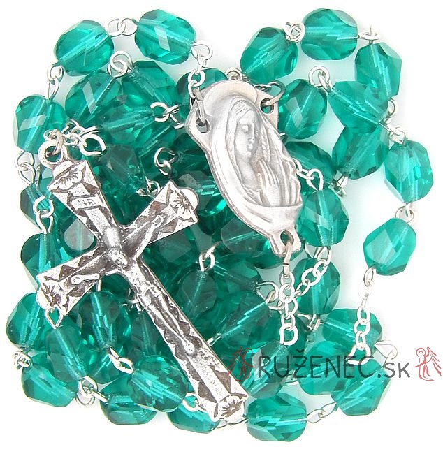 Rosary - 8mm-bead green crystal