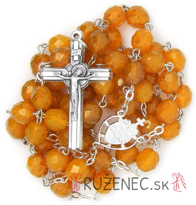 Rosary - 8mm-bead  honey-yellow crystal