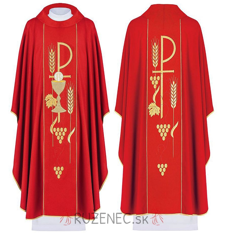 Chasuble with embroidery - 001 - red