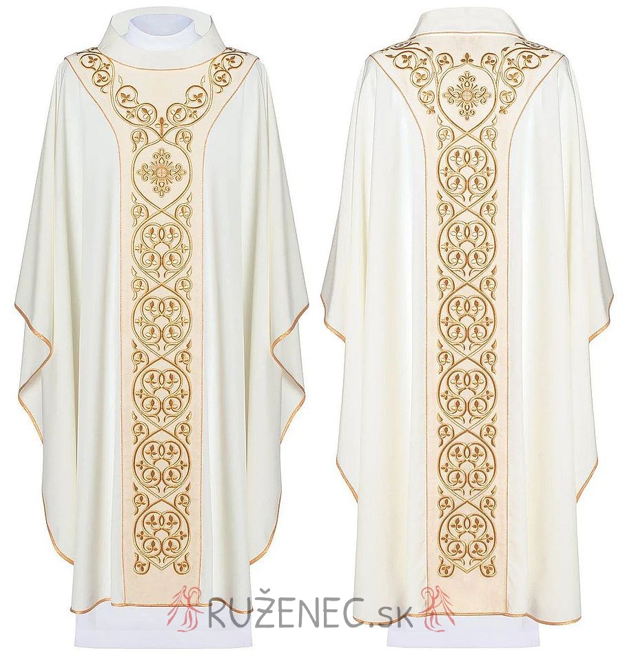 Chasuble with embroidery - 169 - white-ecru
