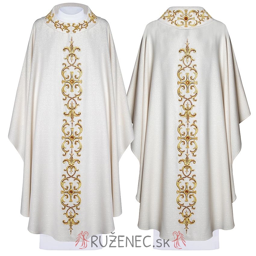 Chasuble with embroidery - 7014 LE - ecru