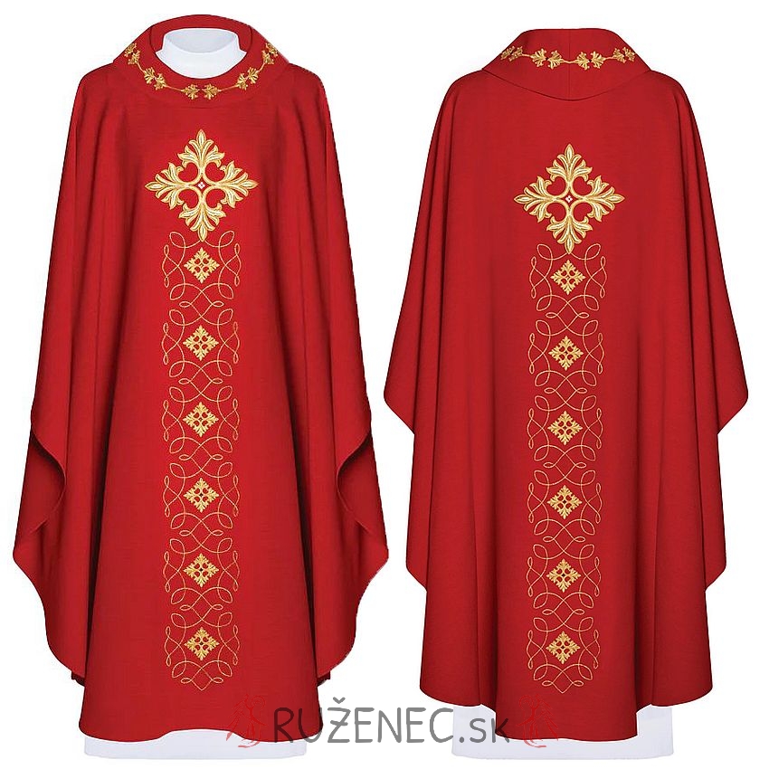 Chasuble with embroidery - 7018 LE - red