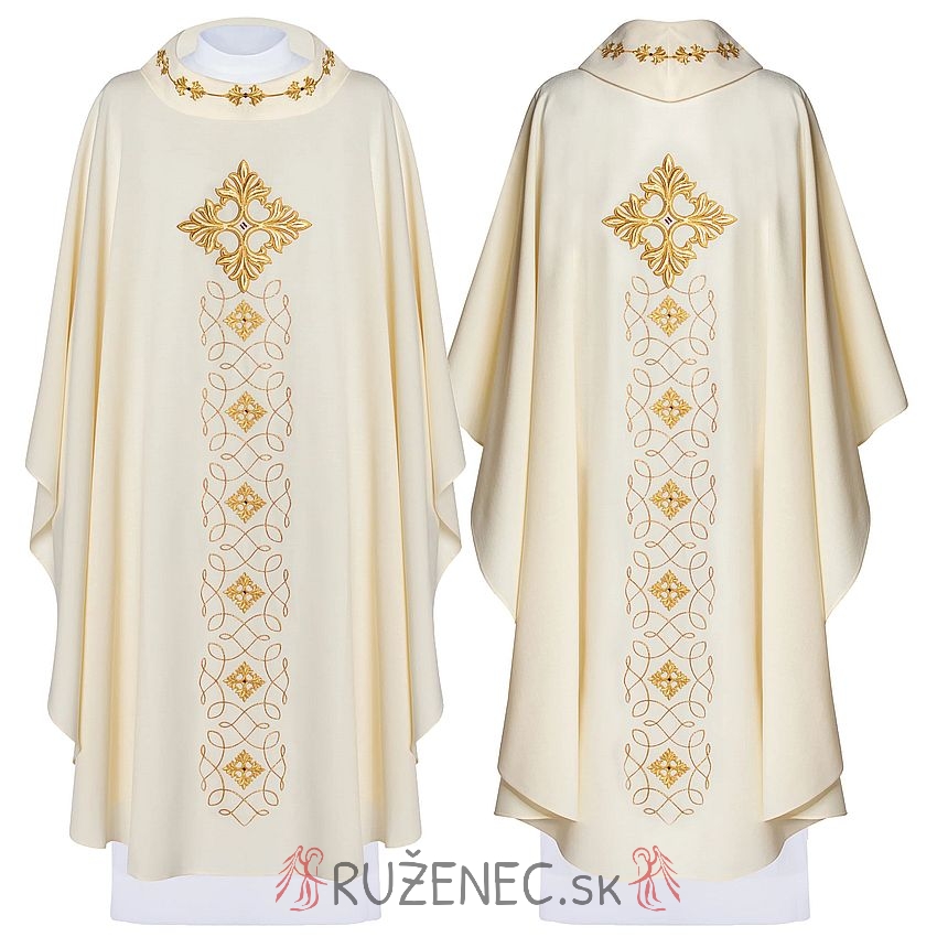 Chasuble with embroidery - 7018 LE - ecru