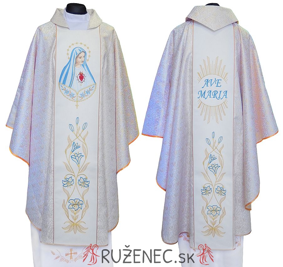 Gold Chasuble - embroidery - Immaculate Heart of Mary