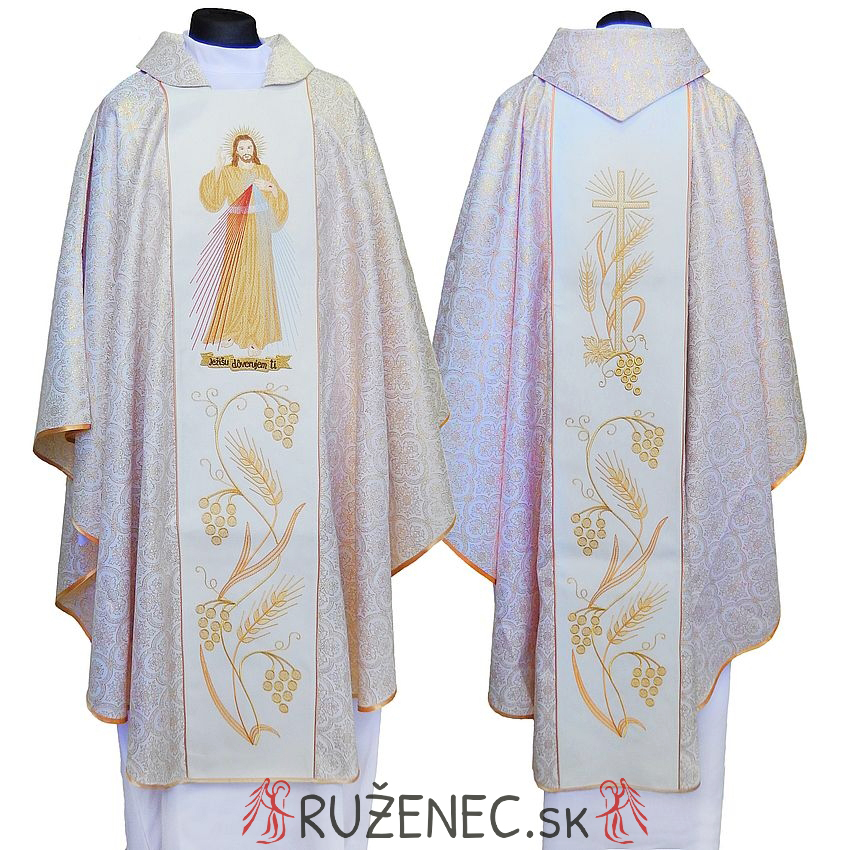 Gold Chasuble - embroidery - Divine Mercy Jesus