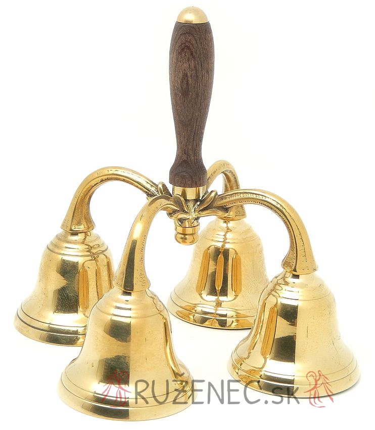 Brass hand bell - with wooden handle