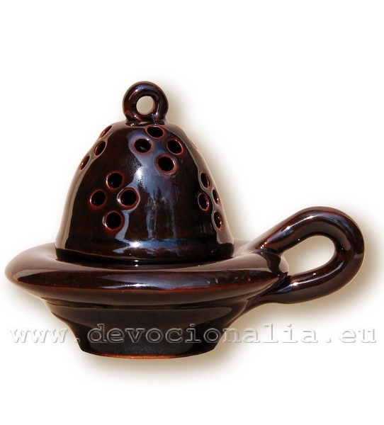 Incense burner - brown glaze