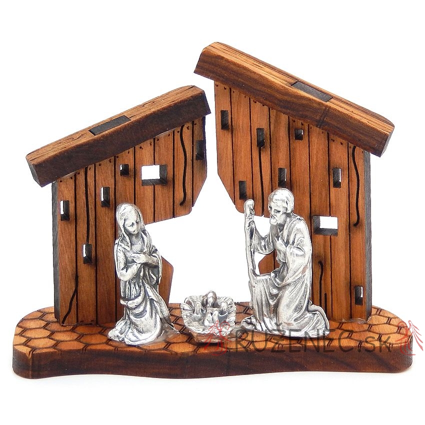 Nativity Scene - 3x6x7cm - olive-wood