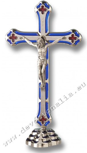 Metallic cross 20cm  - blue