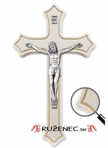 Wood cross 25cm - white