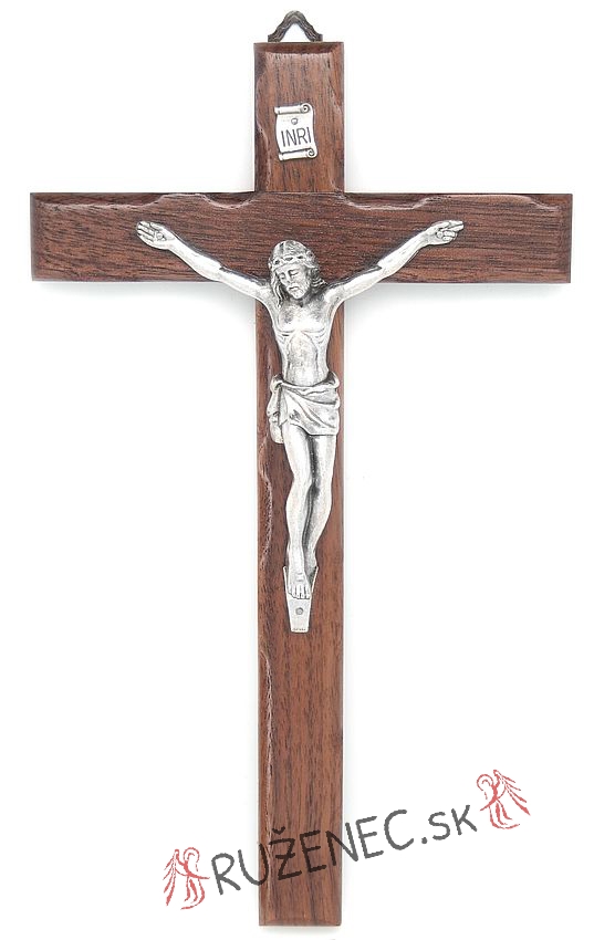 Walnut wood cross 25cm