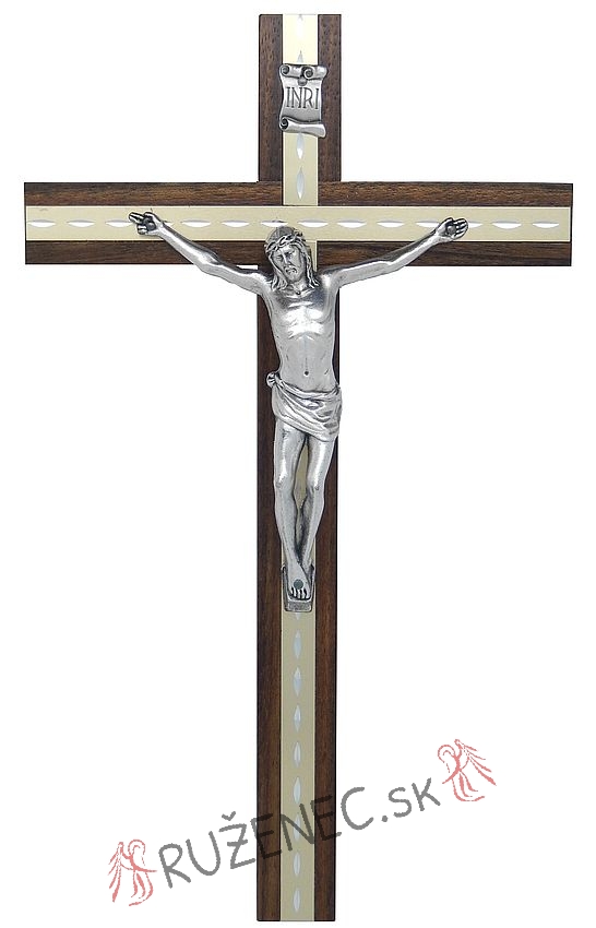 Wooden cross 25cm - with metal insert