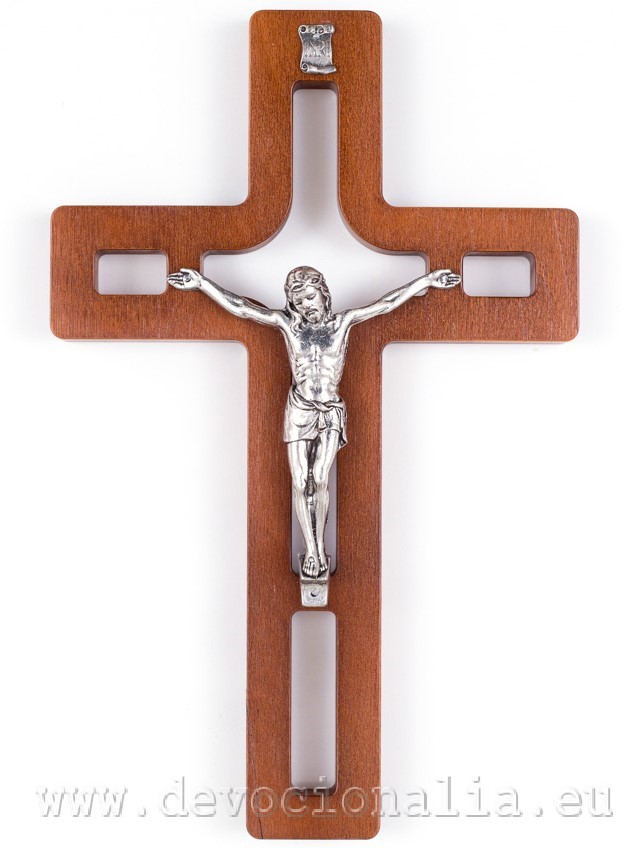 Wood cross 25cm - dark brown