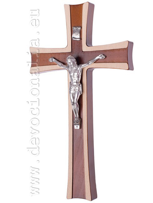 Wood cross 25cm - dark brown