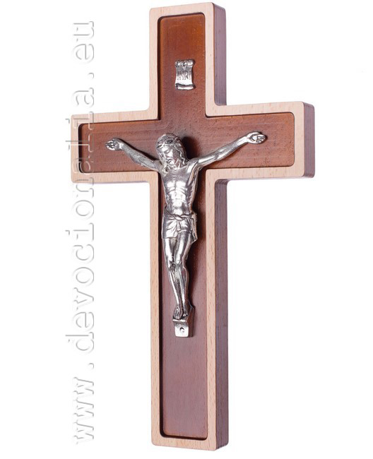 Wood cross 25cm - dark brown