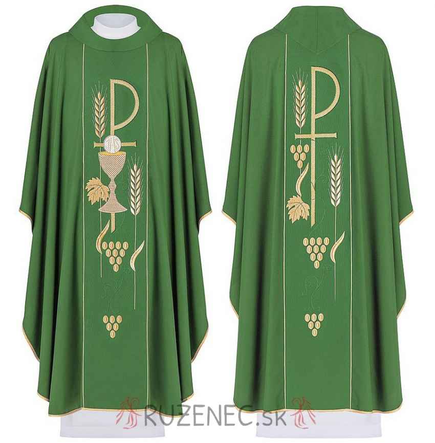 Chasuble green - embroidery - 001