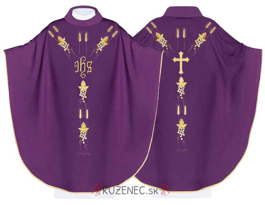 Violet Chasuble - embroidery IHS + ears