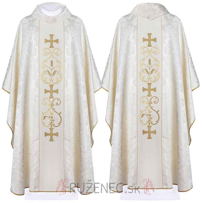 Chasuble ecru - embroidery crosses