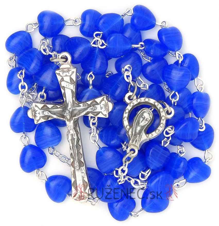 Rosary - large blue hearts 8mm