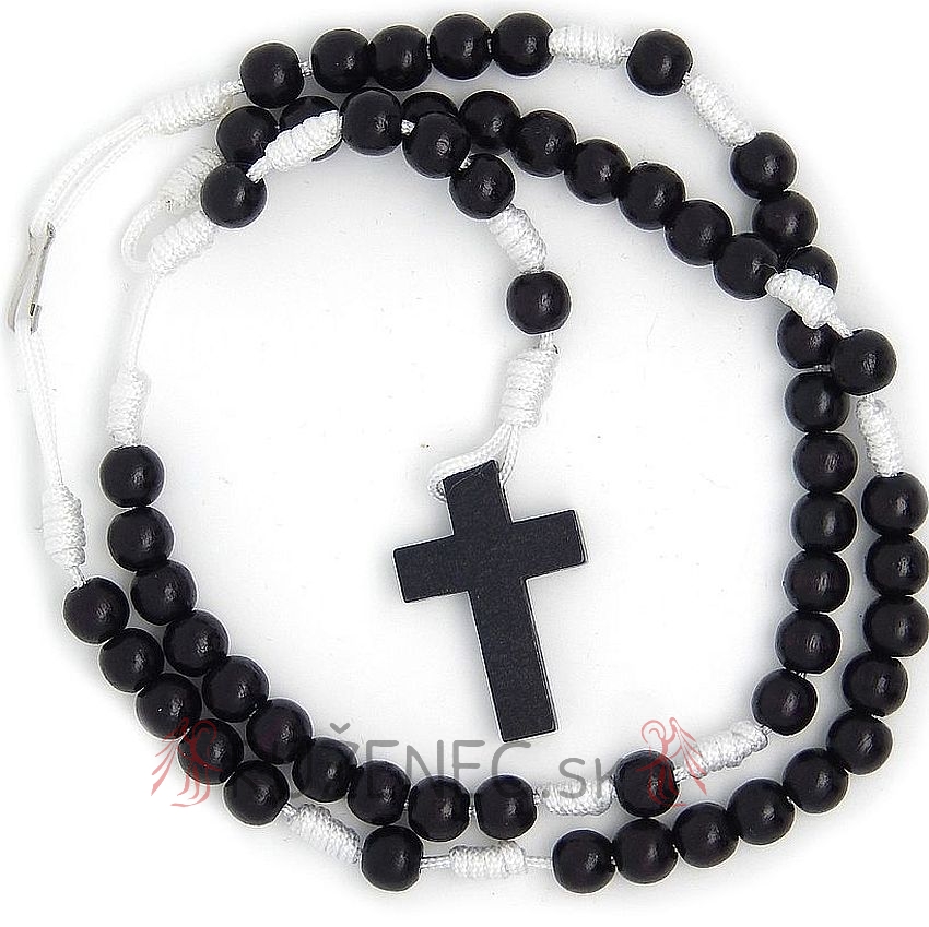 Rosary for the neck unfastened wooden - black