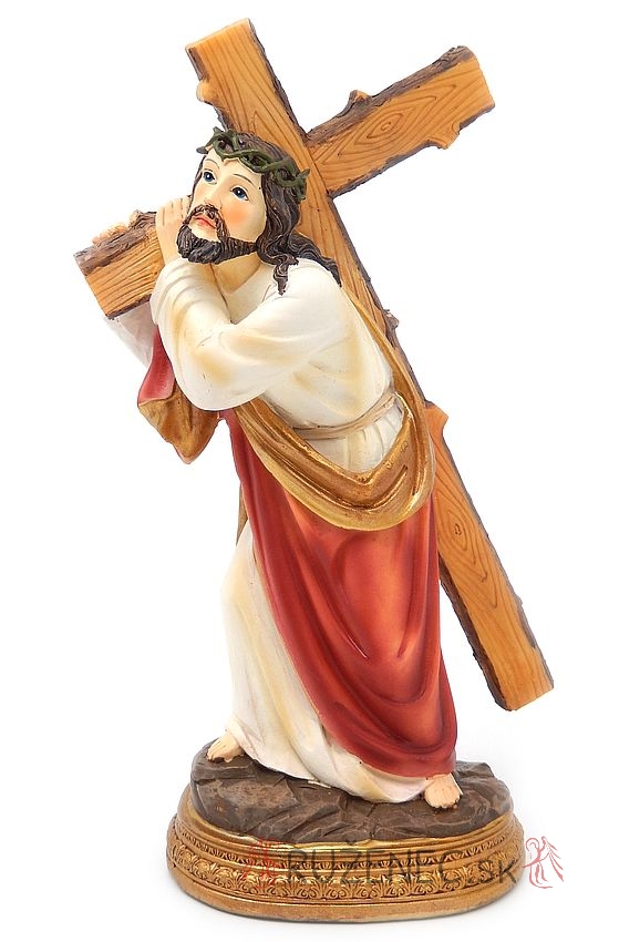 Jesus trgt das Kreuz Heiligenfigur Statue- 20 cm