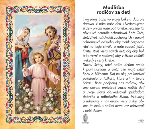 Holy Family - prayer cards - 6.5x10.5cm