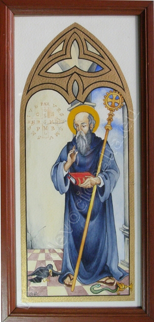 Svt Benedikt - akvarel