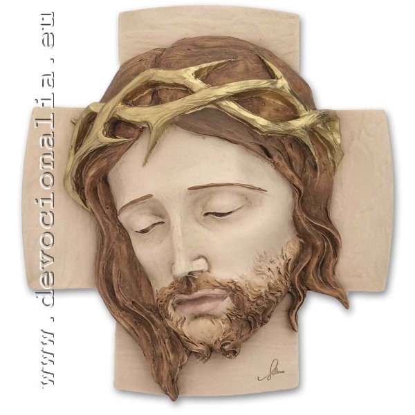 Kristova hlava - relifny ivicov obraz - 20x21cm