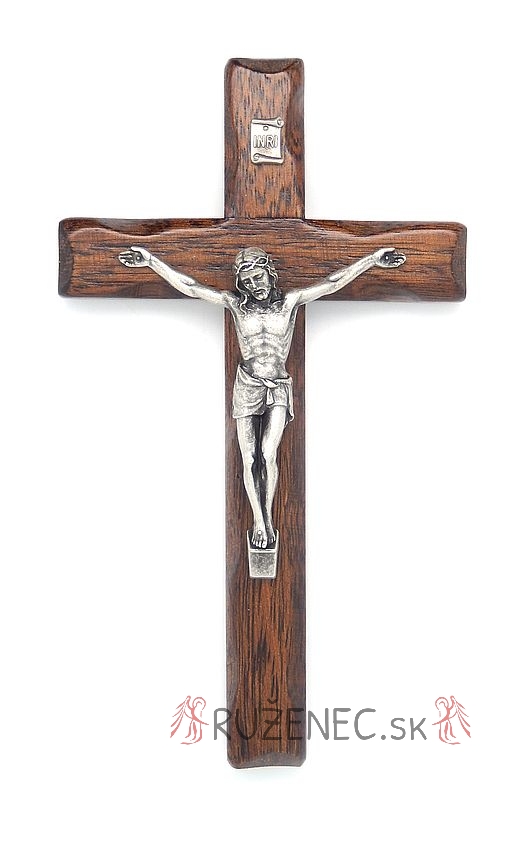 Drevený kríž 16cm - tmavohnedý