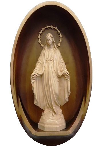 Drevorezba - Panna Mária zázračnej medaily - 38x23cm obraz