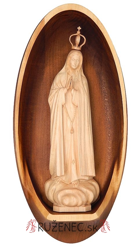 Drevorezba - Panna Mária fatimská - 30x14cm obraz