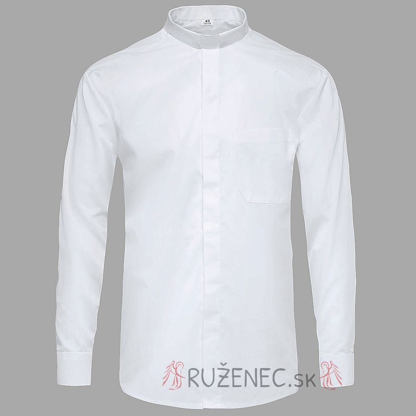 Biela kňazská košeľa - dlhý rukáv