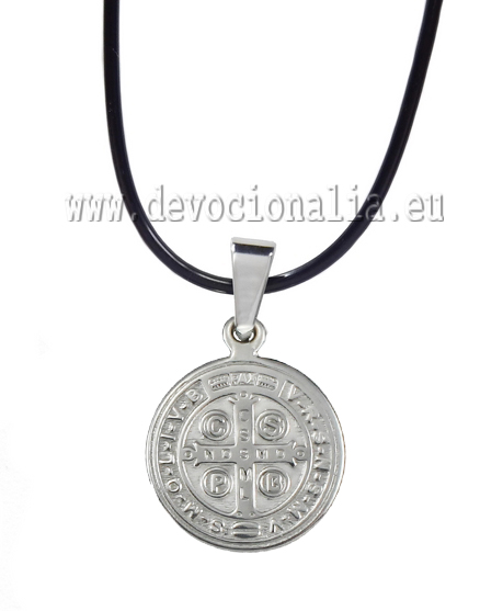 Medaila sv. Benedikta chir. oceľ - na čiernej šnúre