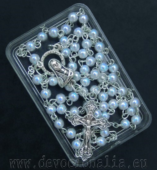 Ruženec drobný - 4mm modré perly
